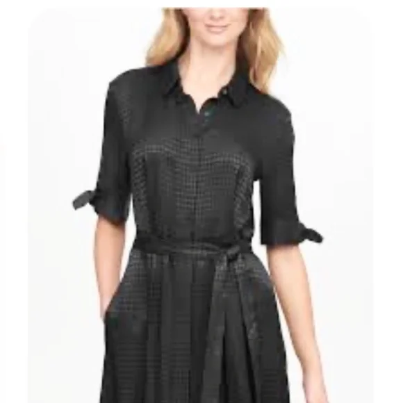 VGT Calvin Klein Black Tie-Sleeve Jacquard Special Occasion Evening Maxi Dress 4